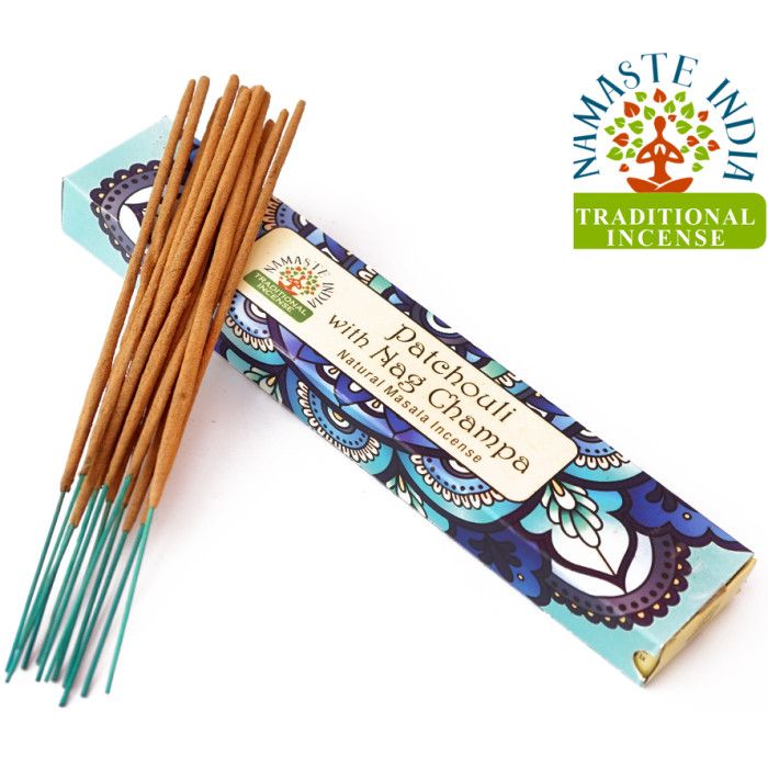 Аромапалочки Пачули + Наг Чампа Намасте Индия NAMASTE INDIA PATCHOULI + NAG CHAMPA 15 грамм