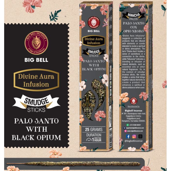 Благовония Пало Санто и Черный Опиум BIG BELL Smudge Palo Santo Black Opium 25 грамм