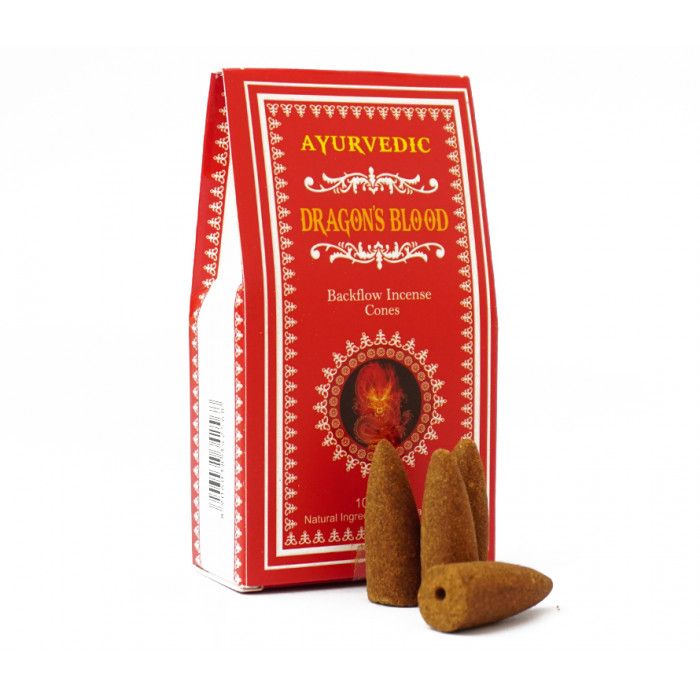 Ароматичні конуси Кров Дракона Арведік Ayurvedic BACK FLOW CONES DRAGONS BLOOD 10 шт.