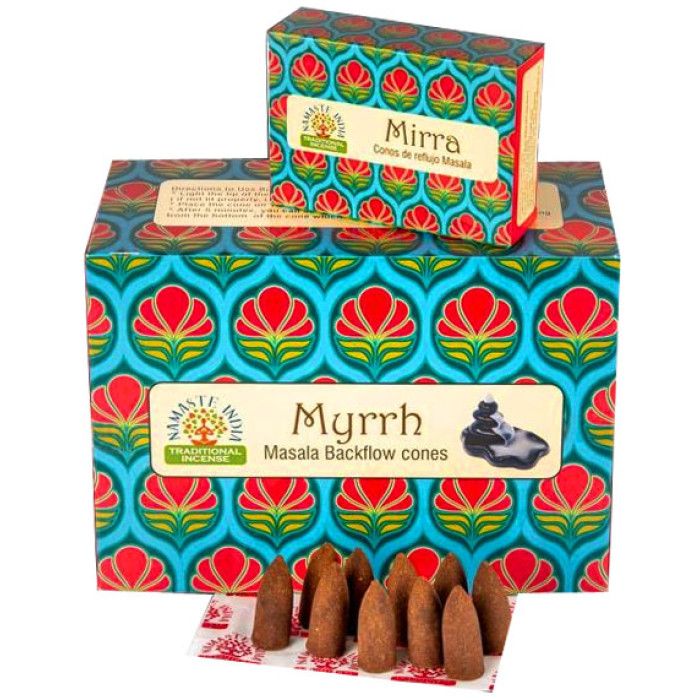 Ароматичні конуси Рідкий дим Мірра Намасте Індія NAMASTE INDIA MYRRH 10 шт.