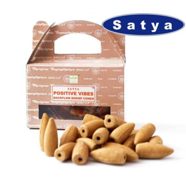 Ароматические конусы Жидкий дым Позитивные вибрации Сатья Satya Back Flow cones POSITIVE VIBES 24 шт.