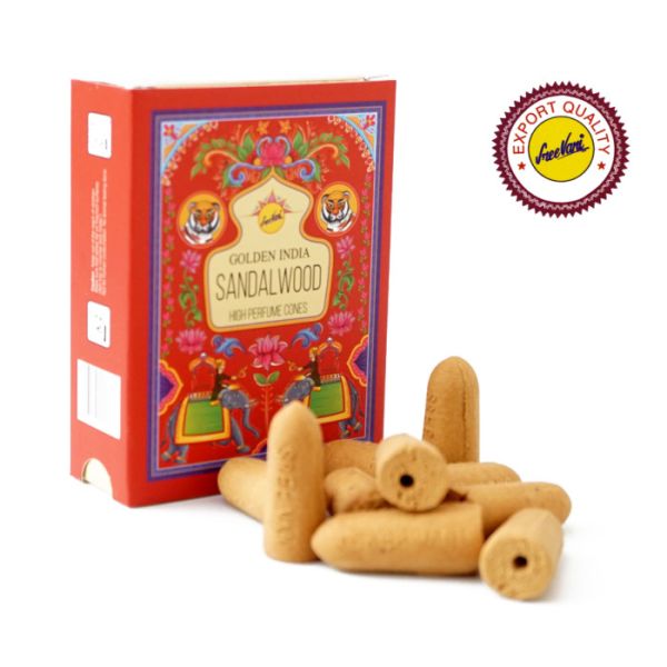 Аромаконусы Жидкий дым Сандаловое дерево Sreevani Back Flow cones Sandalwood 10 шт.