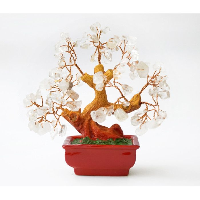 Дерево Счастья с камнями Горный хрусталь 16 см