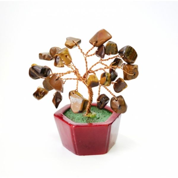 Дерево Щастя з камінням Тигрове око 7 см