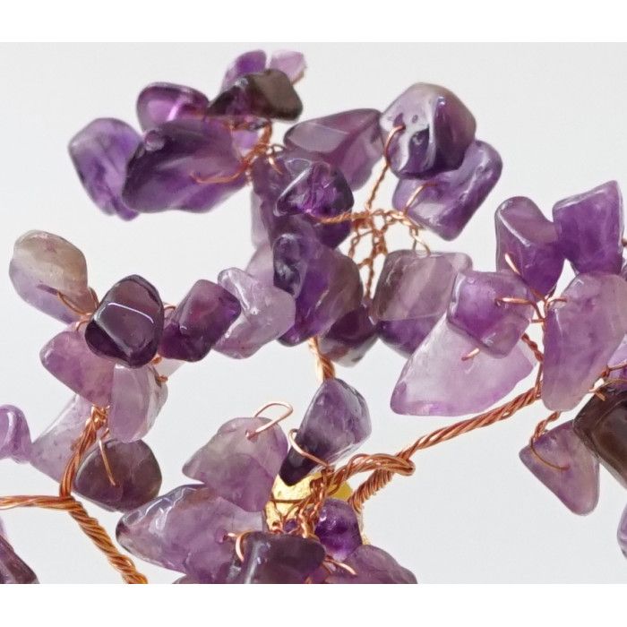 Дерево Щастя з камінням Аметист у чаші достатку 18 см