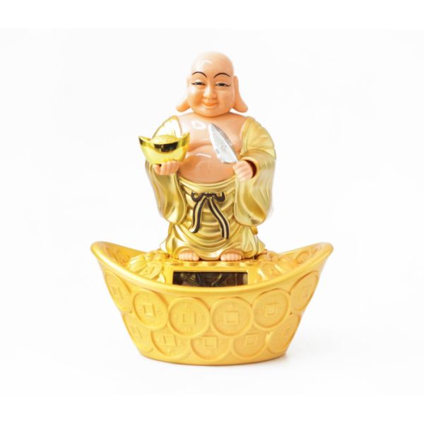 Хотей у чаші достатку на сонячній батарейці 15 см