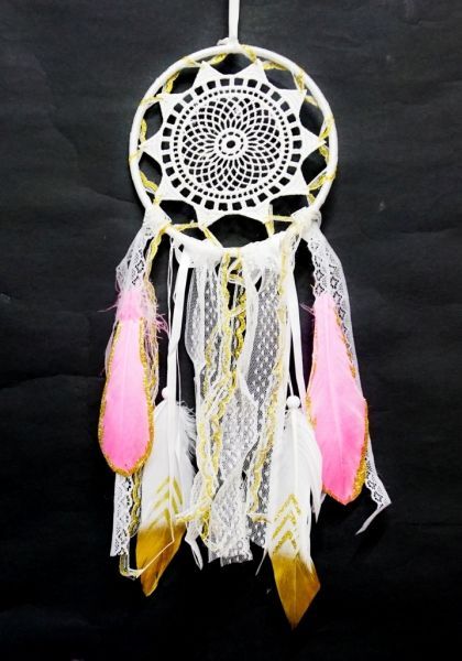 Ловець снів з пір'ям 1 кільце d = 15.5 см