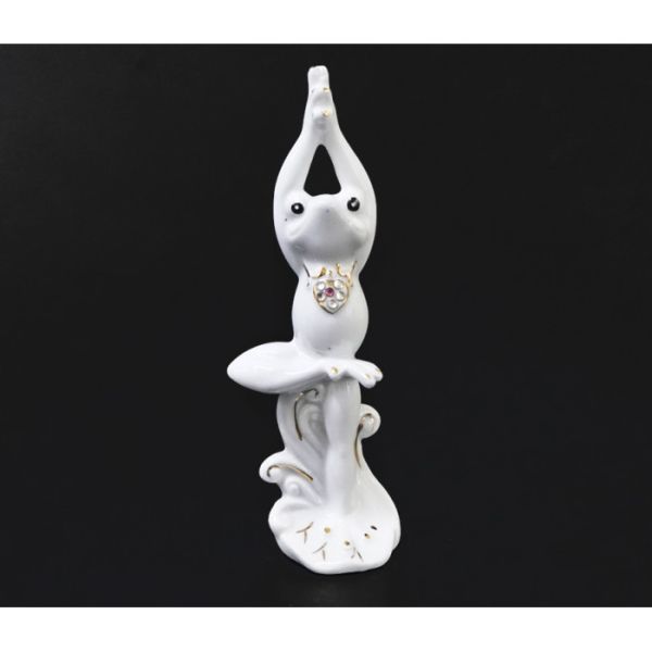 Статуетка Жаба - йог фаянсова біла 15 см