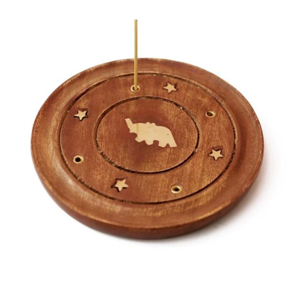 Подставка под аромапалочки и конусы "Слон" деревянная круглая