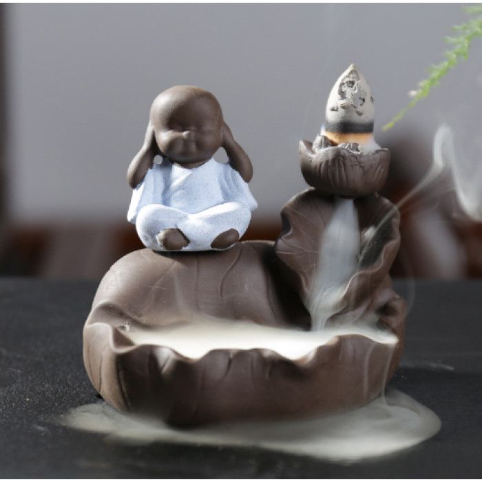 Підставка для пахощів Рідкий дим керамічна "Лист лотоса Нічого не чую"