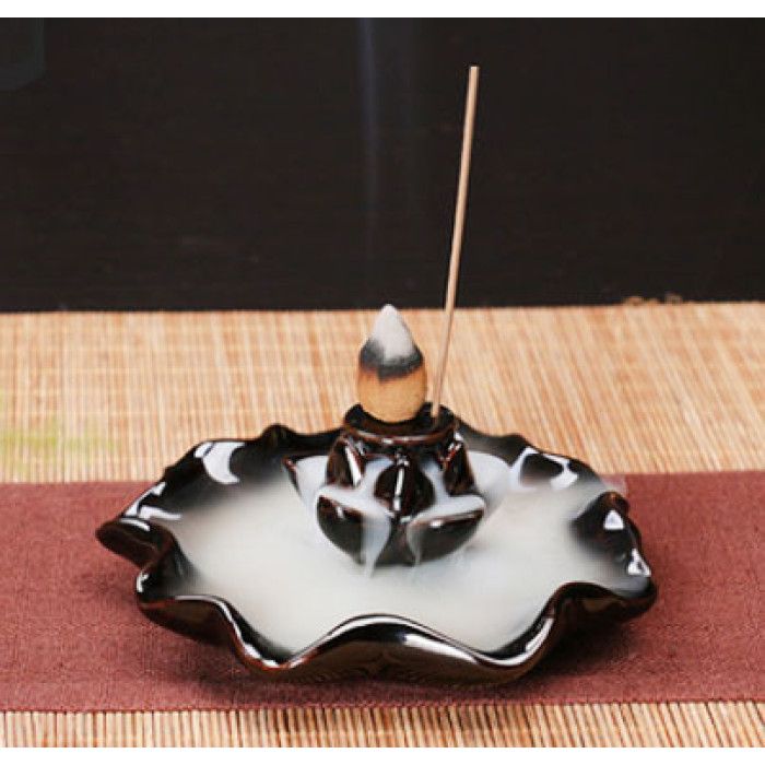 Подставка для благовоний Жидкий дым керамическая "Лотос в цвету"