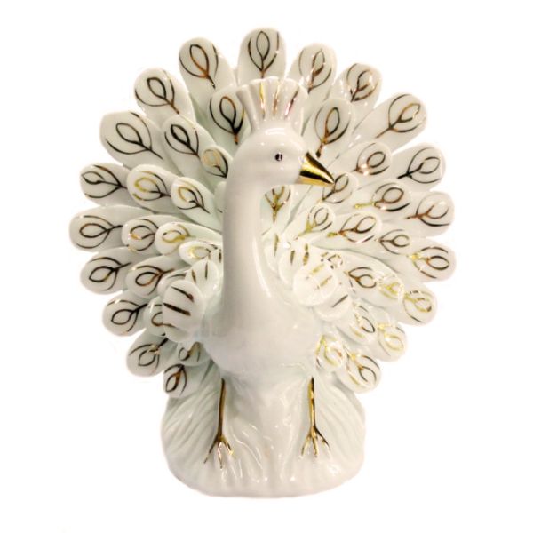 Статуетка Павич фаянсовий білий 12 см