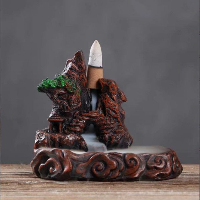 Подставка для благовоний Жидкий дым полистоун "Домик в облаках"