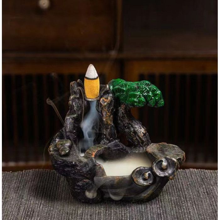 Подставка для благовоний Жидкий дым полистоун "Мост к сосне"