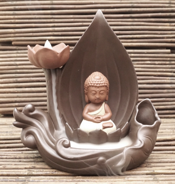 Підставка під аромаконуси Водоспад "Рідкий дим" керамічна "Будда з лотосом"