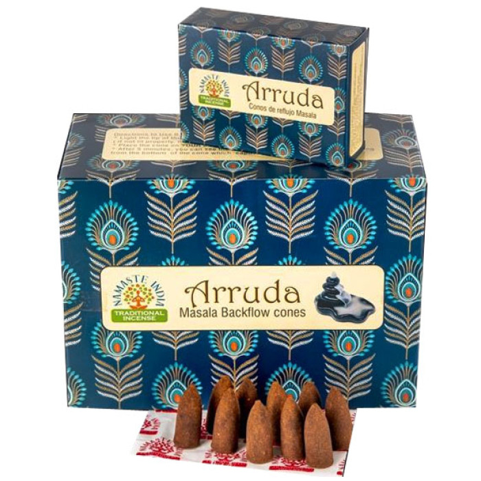 Ароматические конусы Жидкий дым Рута Намасте Индия NAMASTE INDIA ARRUDA 10 шт.