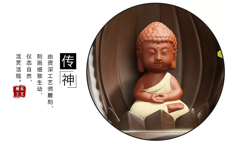 Підставка під аромаконуси Водоспад "Рідкий дим" керамічна "Будда з лотосом"