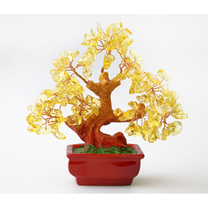 Дерево щастя з камінням Цитрин 16 см