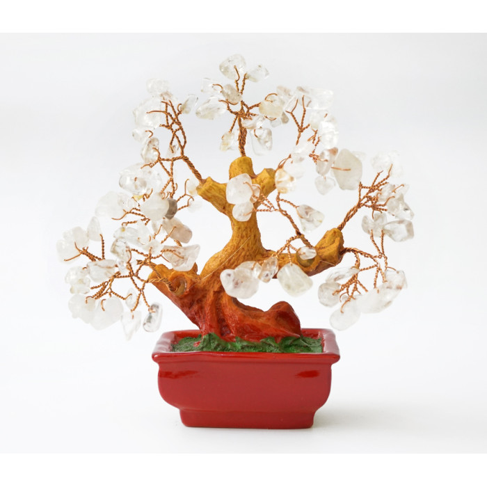 Дерево Счастья с камнями Горный хрусталь 16 см